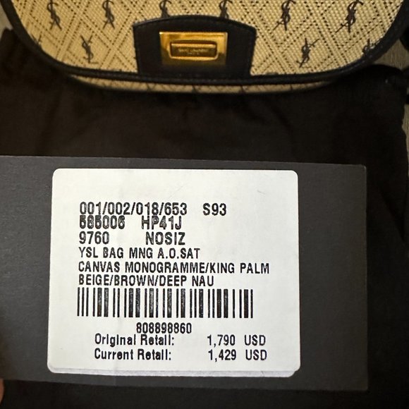 Saint Laurent Flap Satchel Monogram All Over Canvas & Leather - Excellent Cond. - Picture 13 of 13